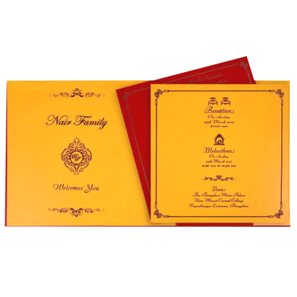 Dazzling Red Shading With Floral Theme Wedding Card - KNK3277-King of Cards