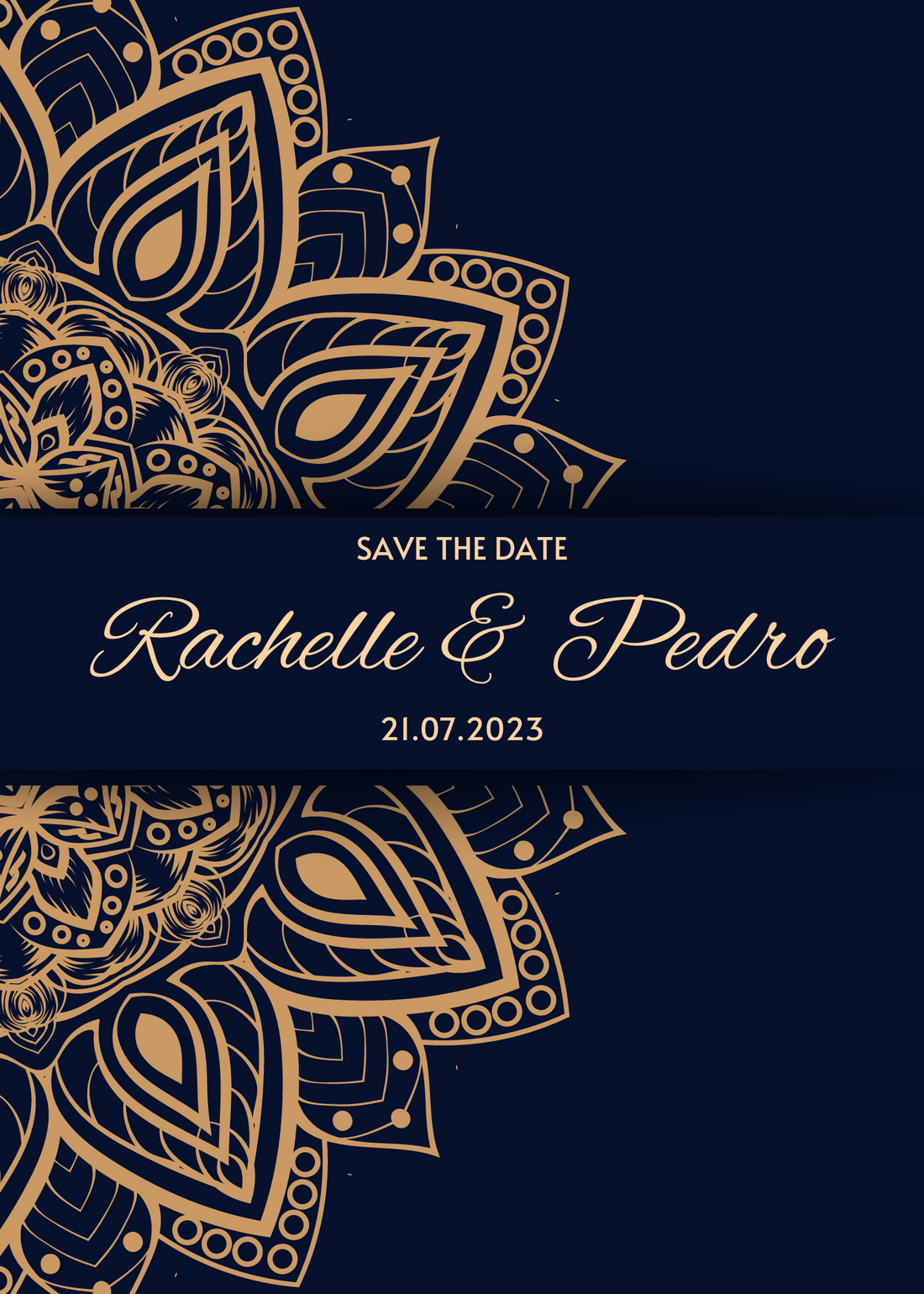 Traditional Blue Aesthetic Wedding Invitation-EINK0007