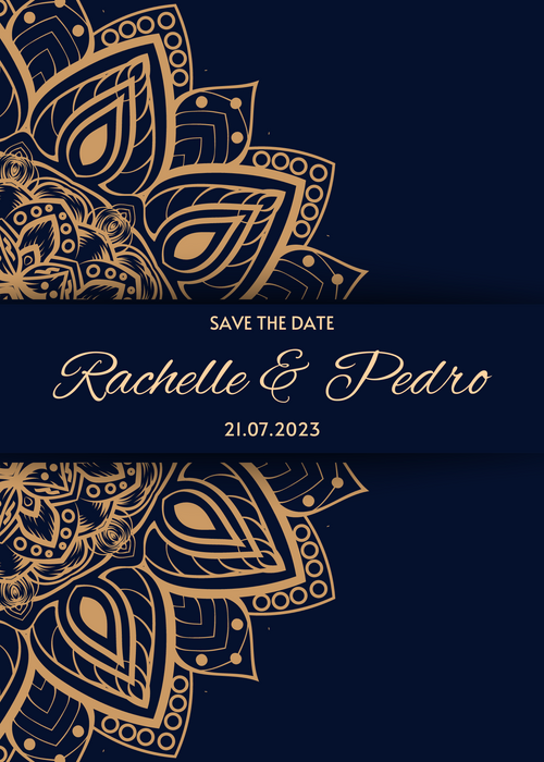 Traditional Blue Aesthetic Wedding Invitation-King of Cards