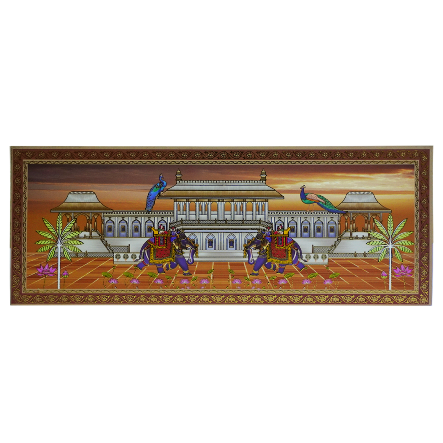 Muted Green Mughal Art Box Invitation-KBX1205