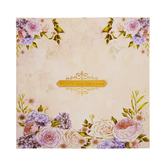 Pastel Pink Floral Sonnet Offset Print Design With Name Plate-KNSN6701P-King of Cards