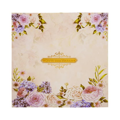 Pastel Pink Floral Sonnet Offset Print Design With Name Plate-KNSN6701P-King of Cards