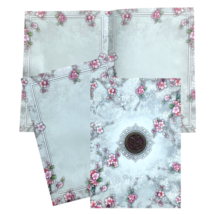 Light Blue Floral Ganesha Invitation Card-King of Cards