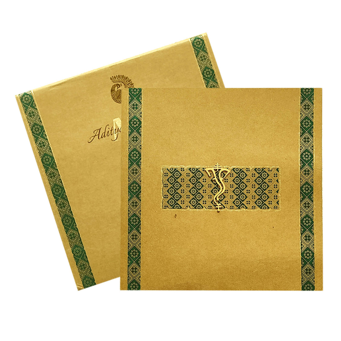 Brown Ganesha Invitation Card-KRC29521
