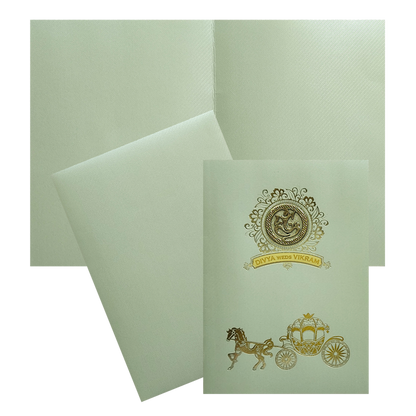 Olive Green Texture Sheet Wedding Card-King of Cards