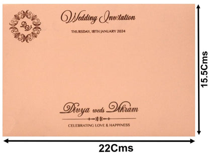 Peach Stiff Board Padded Invitation-KNPR3501P-King of Cards