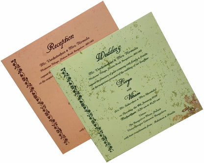 Brown Padded Floral Gold Foiling Print With Open Door Type-KNPO5518N-King of Cards