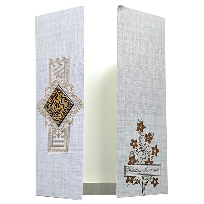 Grey Ganesha Door Invitation Card-King of Cards