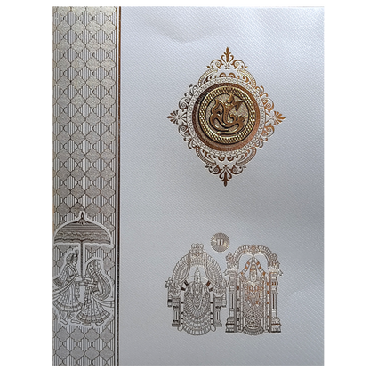 Grey Hindu Wedding Invitation Card-KNKGY5024