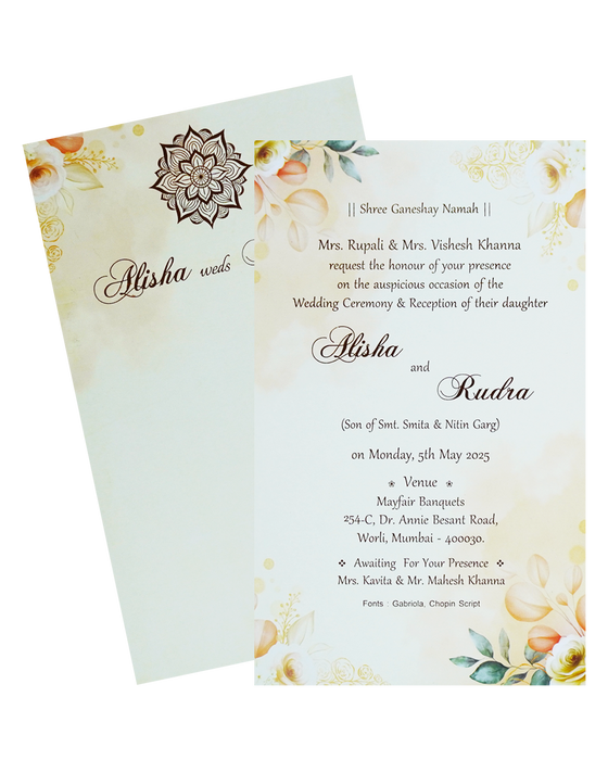 Cream Floral Single Card-King of Cards