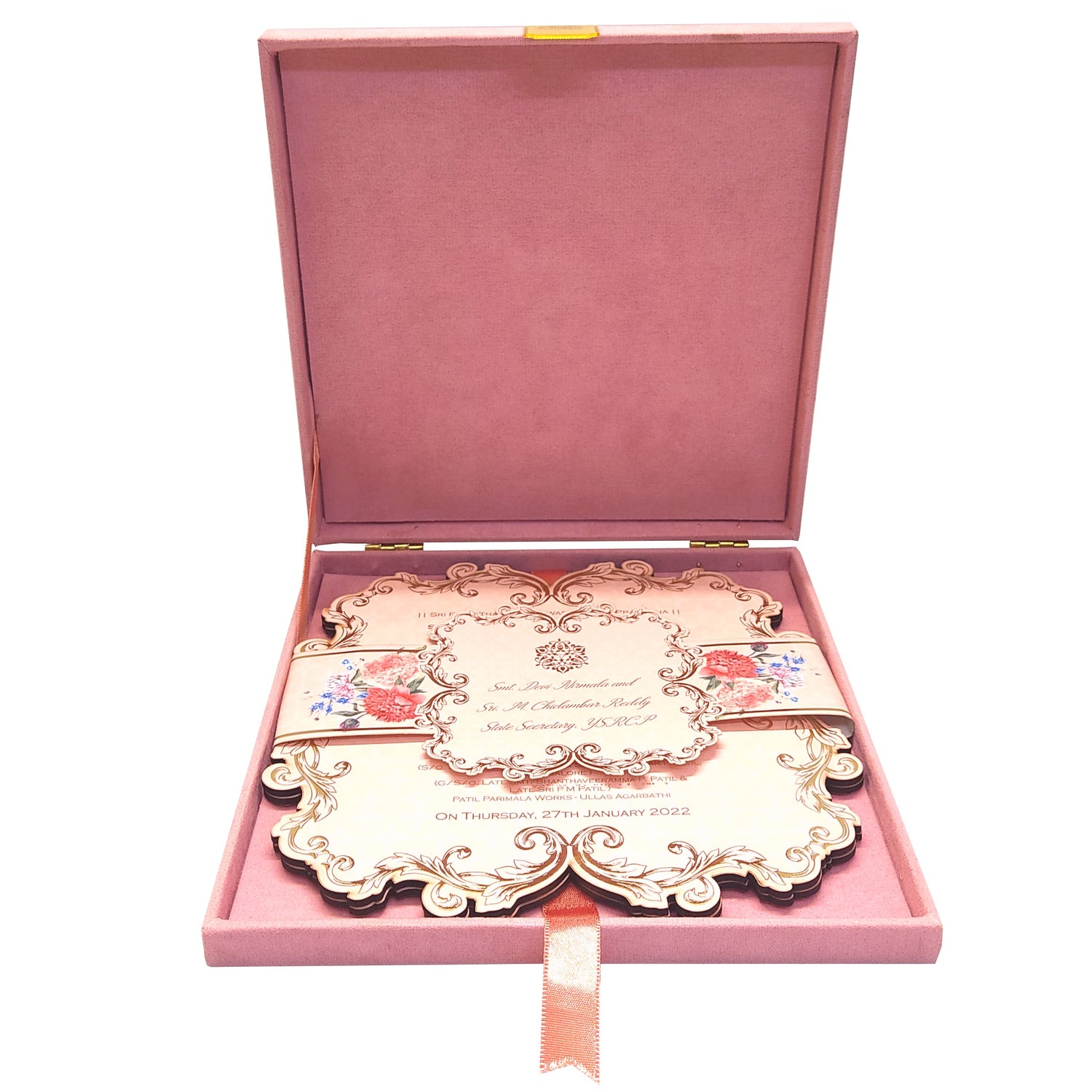 Pink Box Invitation Card-KNKUP050
