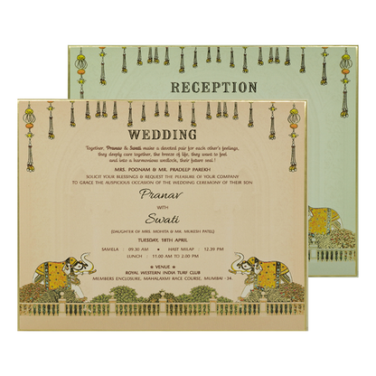 Regal Arch Elephant Wedding Invitation Box-KMMEX8330