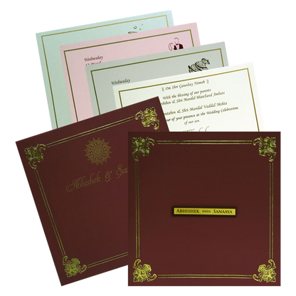 Make your event special with our exclusive Dark Red Floral Box Wedding Card. Shop now! ?WhatsApp Support ?Express Delivery.