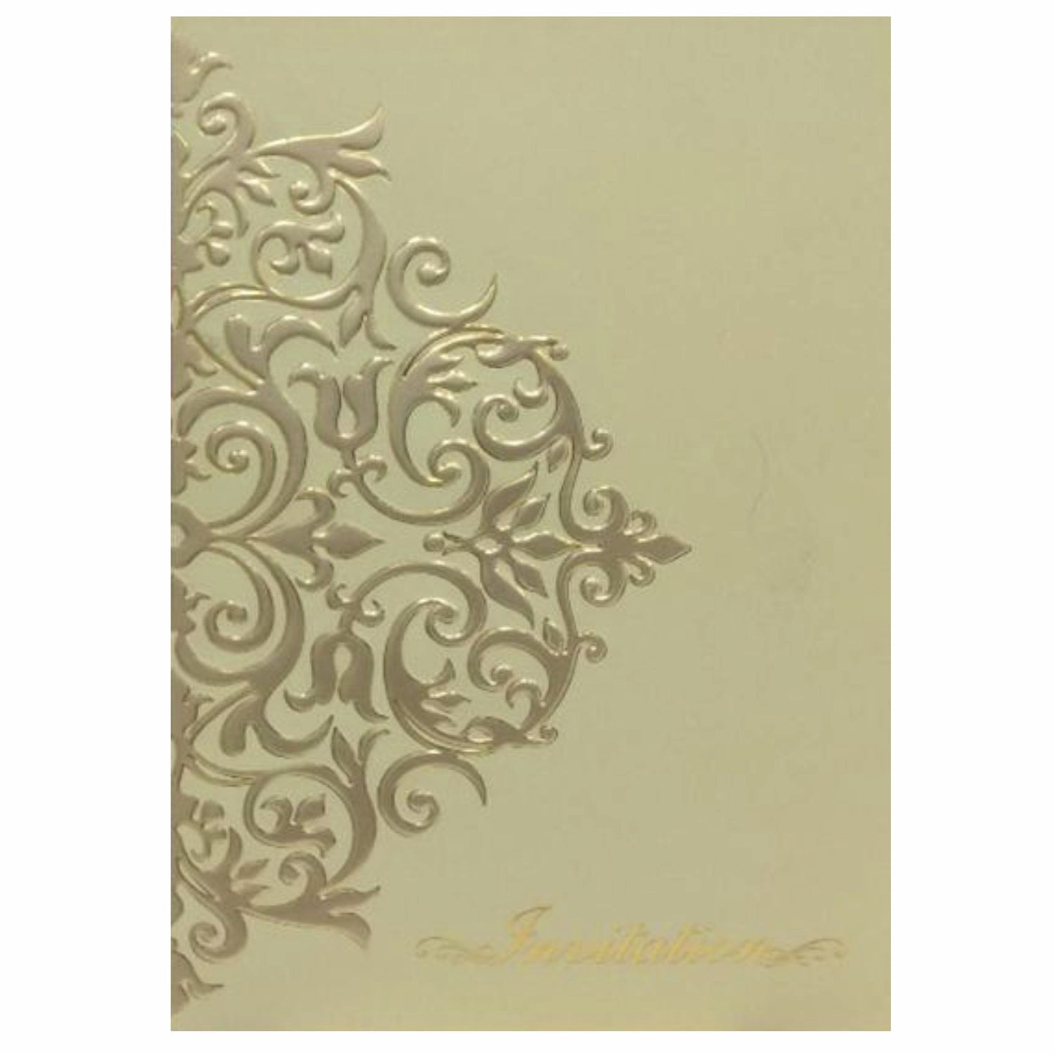 Embossed Gold Foiling Floral Design Wedding Card - KNK30322