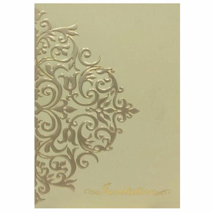 Embossed Gold Foiling Floral Design Wedding Card - KNK30322