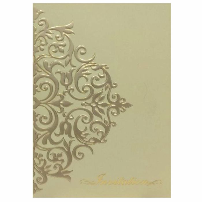Embossed Gold Foiling Floral Design Wedding Card - KNK30322-King of Cards