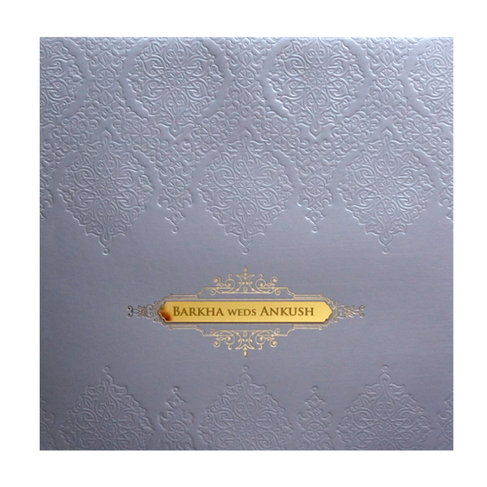 Grey Pattern Wedding Card-King of Cards