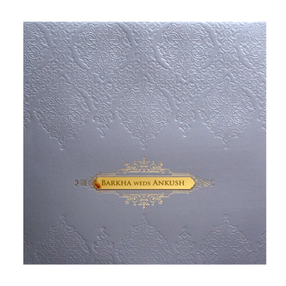 Grey Pattern Wedding Card-King of Cards