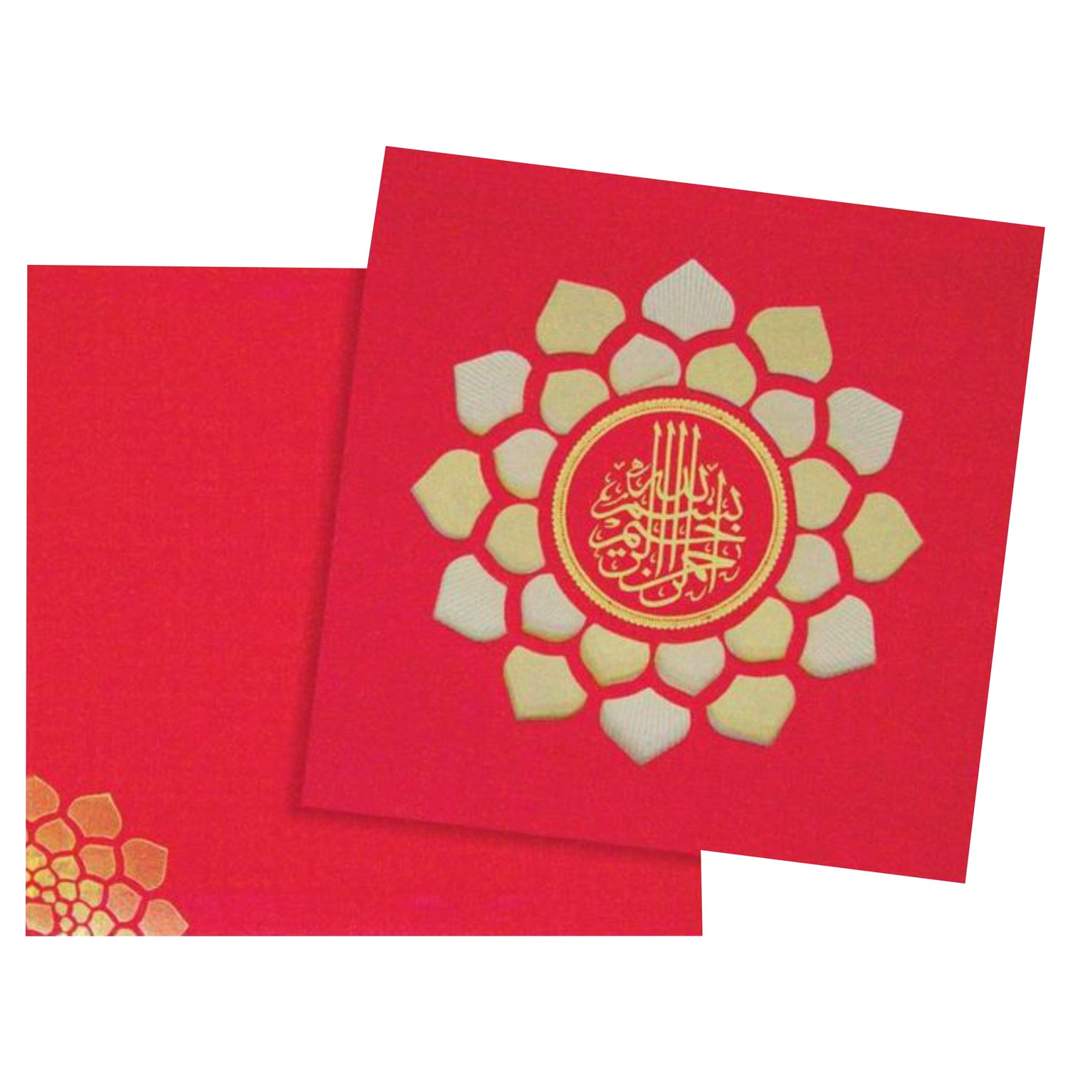 Red Floral Die Cut Invitation Card-KNK43364