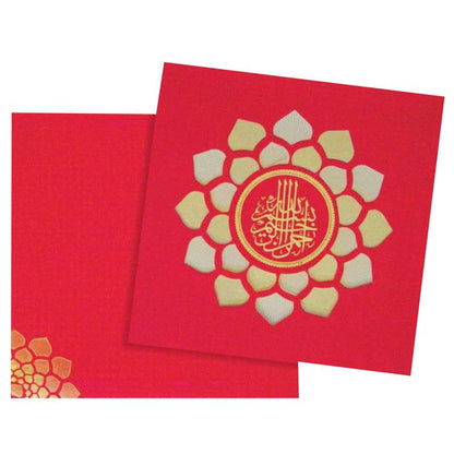 Red Floral Die Cut Invitation Card-King of Cards