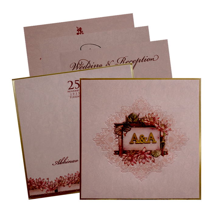 Light Pink Box Invitation Card-King of Cards