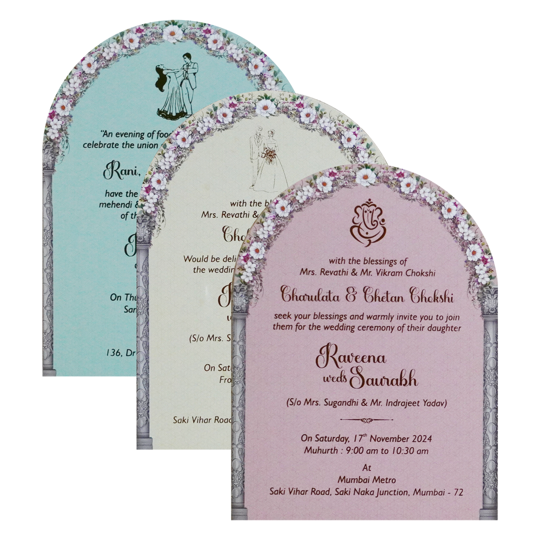 Bluish Grey Tracing Sheet Invitation-King of Cards