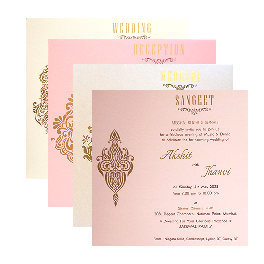 Maroon Floral Door Invitation Card-KRC30412
