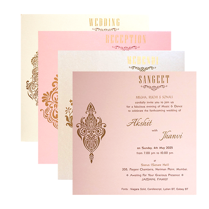 Maroon Floral Door Invitation Card-KRC30412