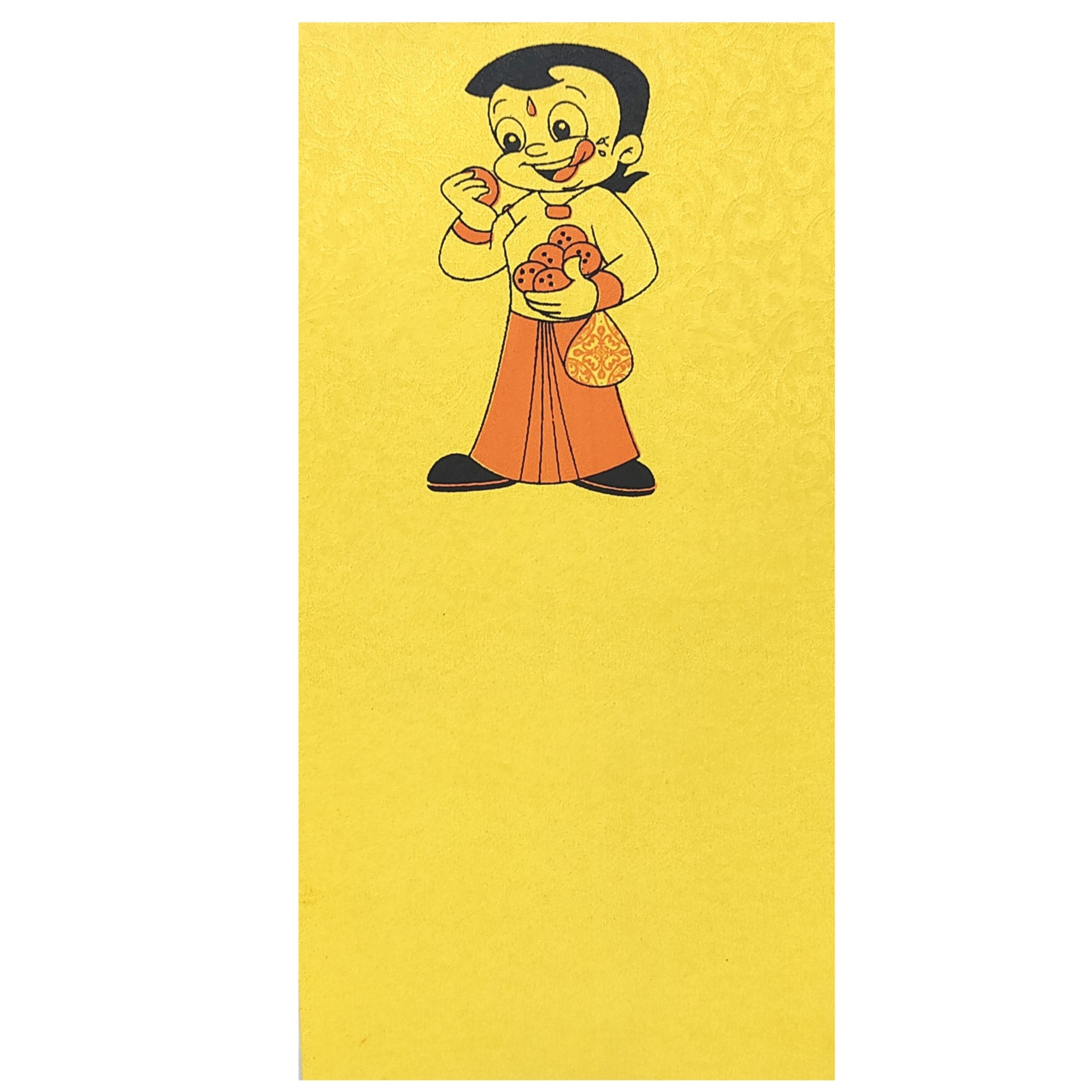 Yellow Chota Bheem Birthday Invitation Card-Knk6695