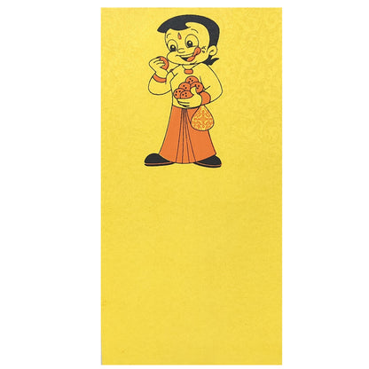 Yellow Chota Bheem Birthday Invitation Card-Knk6695