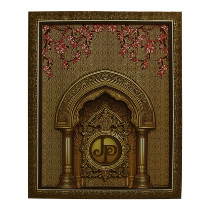 Cream Premium MDF Pop up Wedding Invitation-King of Cards