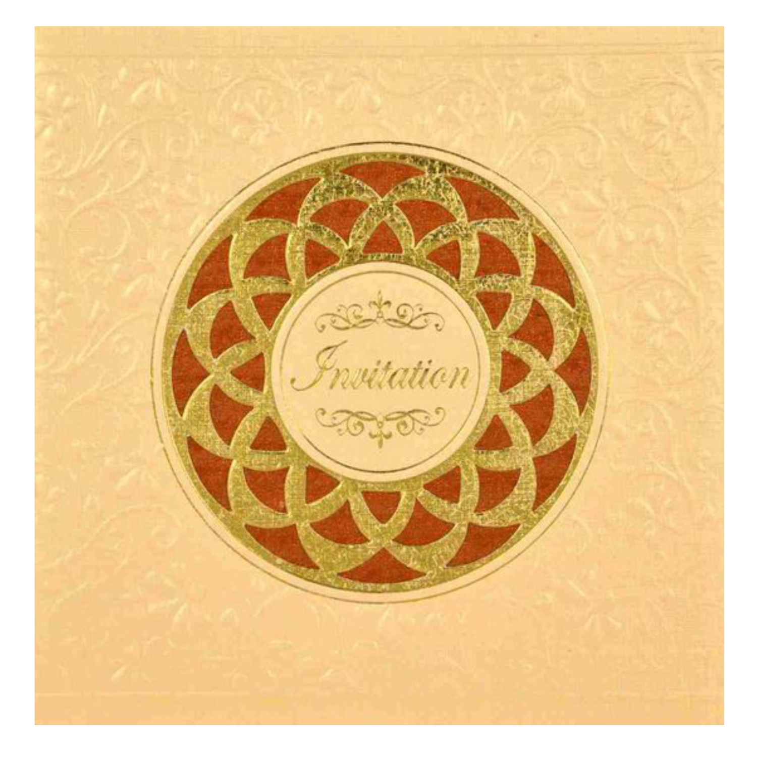 Gorgeous Cream Color Hand Made Wedding Card  - KNK95030