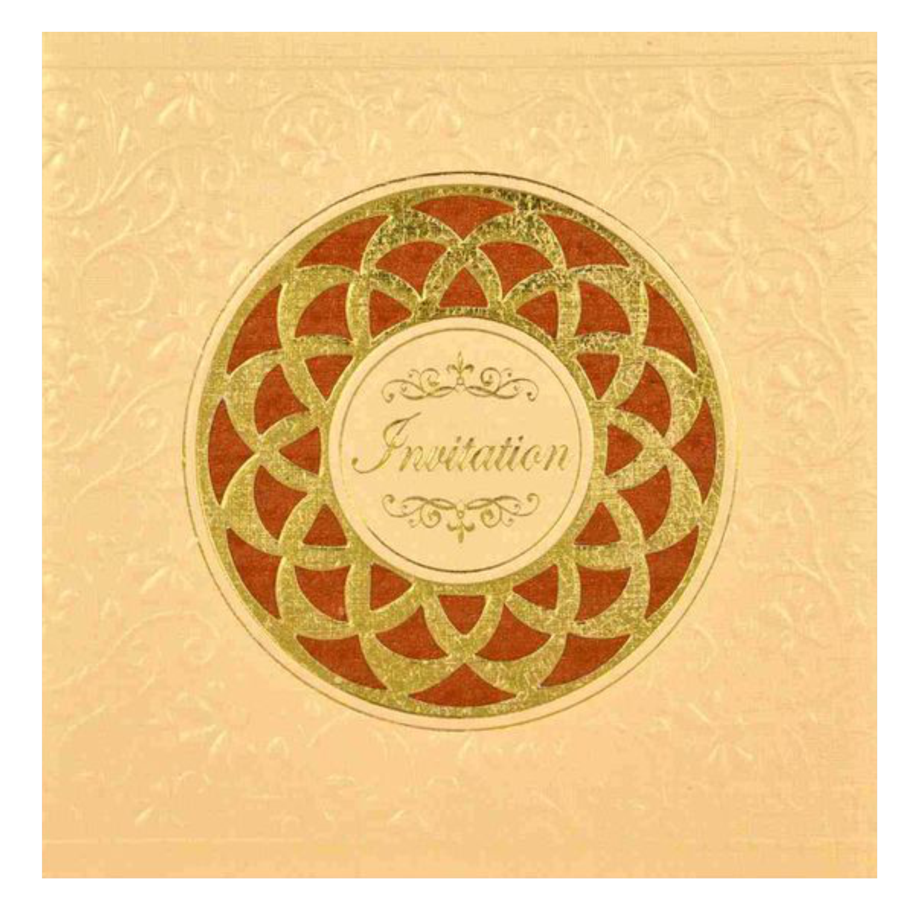 Gorgeous Cream Color Hand Made Wedding Card  - KNK95030