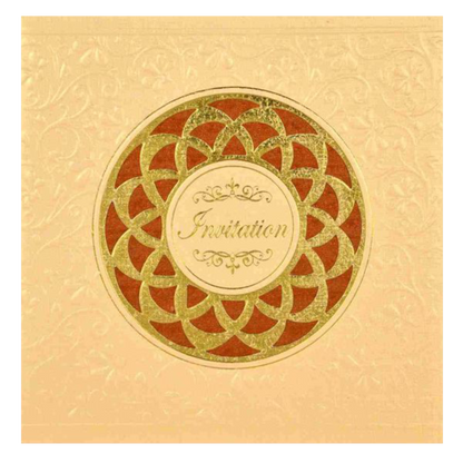 Gorgeous Cream Color Hand Made Wedding Card  - KNK95030