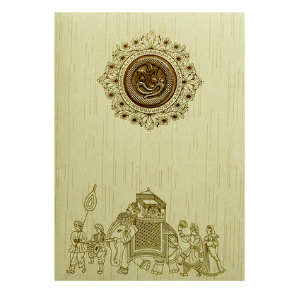 Pista Green Shiny Ganesha Wedding Card-King of Cards