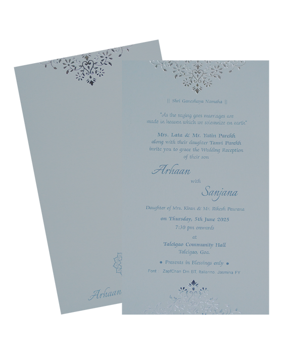 Grey Floral Single Card-King of Cards