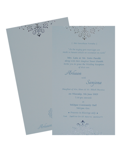 Grey Floral Single Card-King of Cards