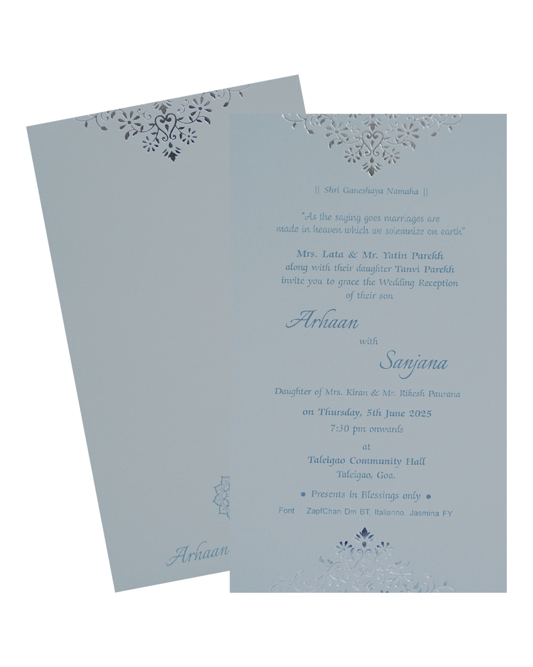 Grey Floral Single Card-KRCS7292