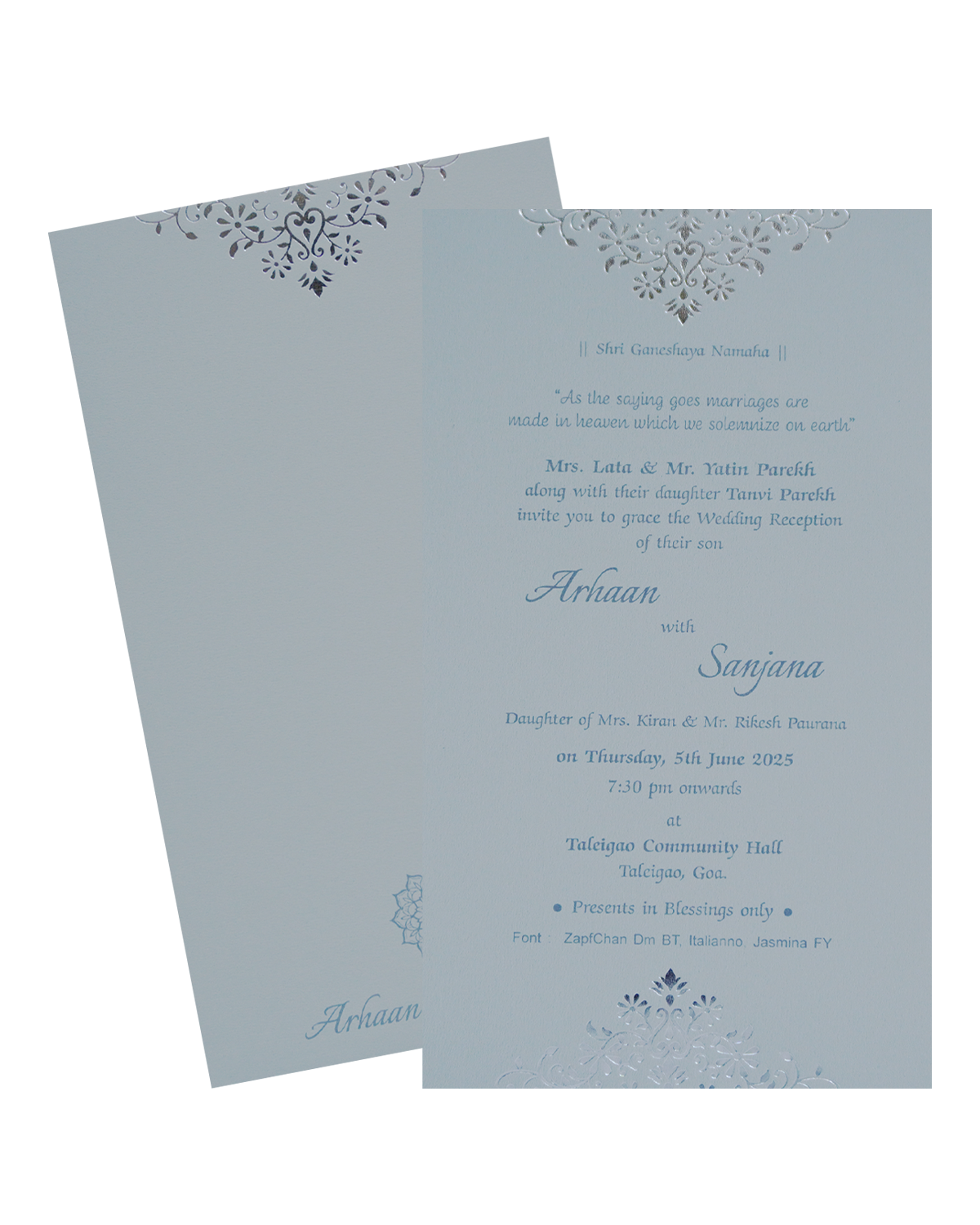 Grey Floral Single Card-KRCS7292