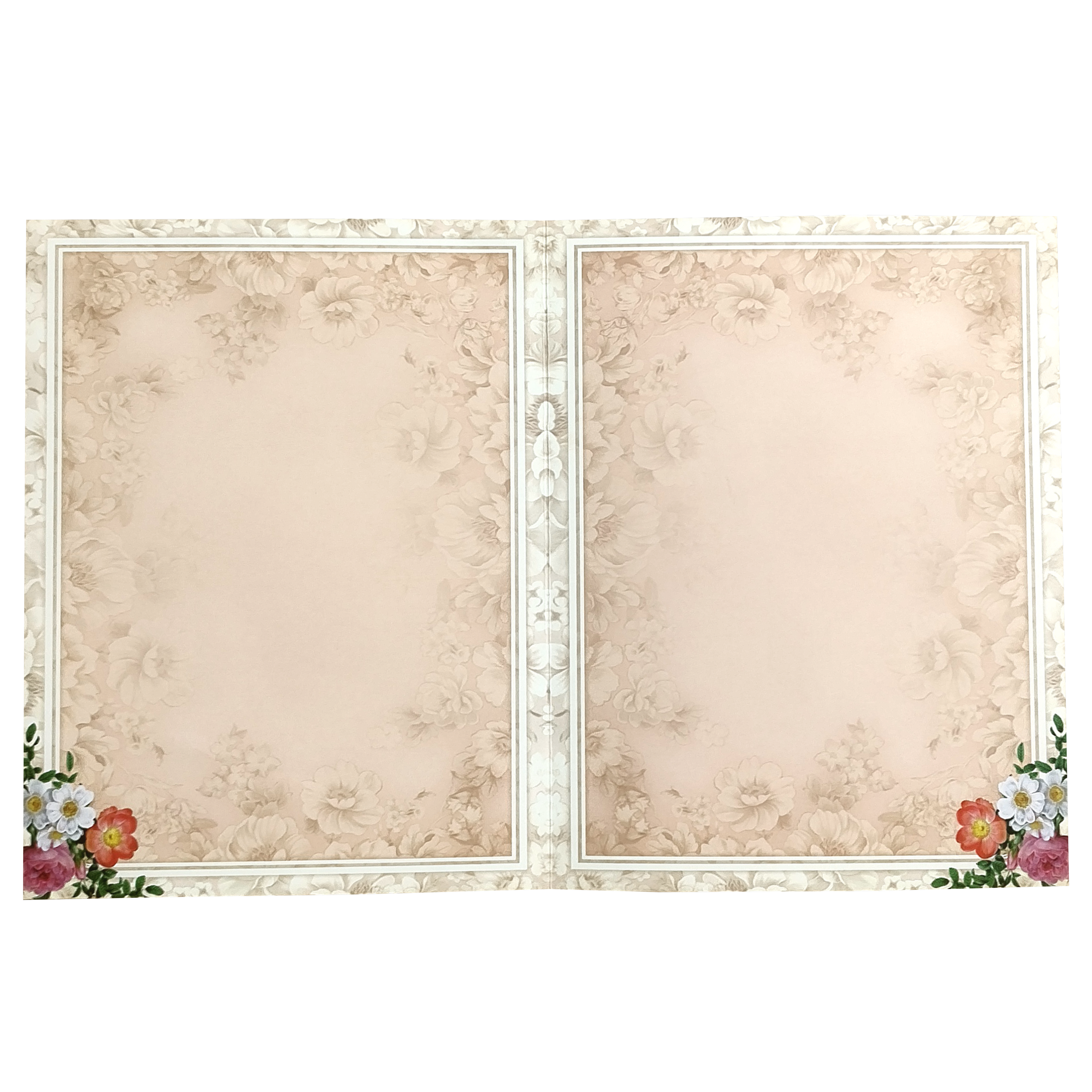 Peach Floral Nameplate Invitation Card-KNKJ1120