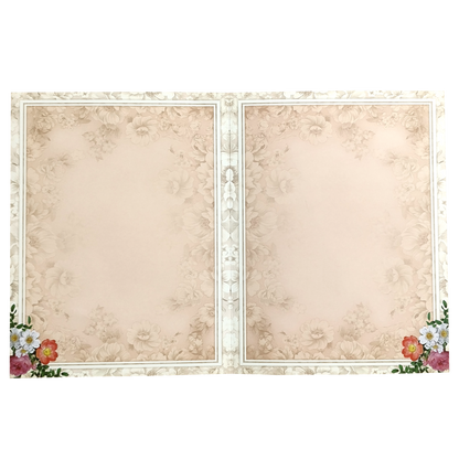 Peach Floral Nameplate Invitation Card-KNKJ1120