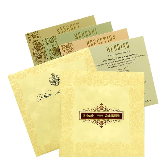 Cream Nameplate Invitation Card-KRC29042