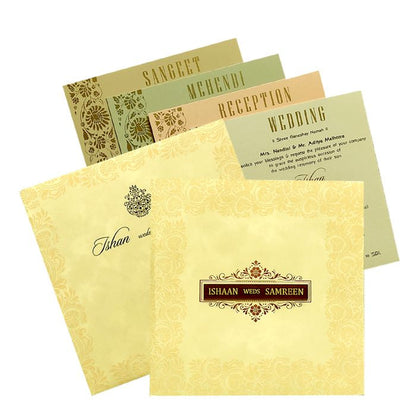 Cream Nameplate Invitation Card-KRC29042