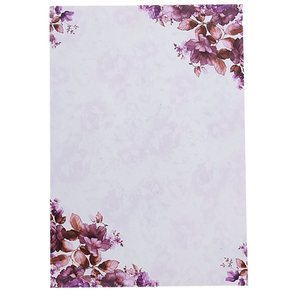 Violet Prince Paper Print Floral Wedding Card In Offset Printing-KNPP680V-King of Cards