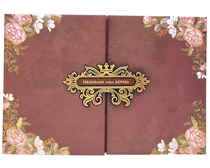 Dark Mauve Wedding Card-King of Cards