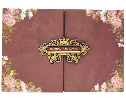 Dark Mauve Wedding Card-King of Cards