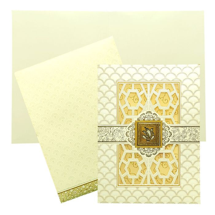 White Laser Cut Invitation Card-King of Cards