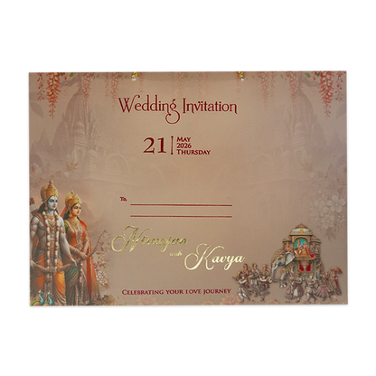 Ram Sita Procession Padded Wedding Card-KSH72210