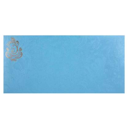 Light Blue Floral Metallic Invitation Card