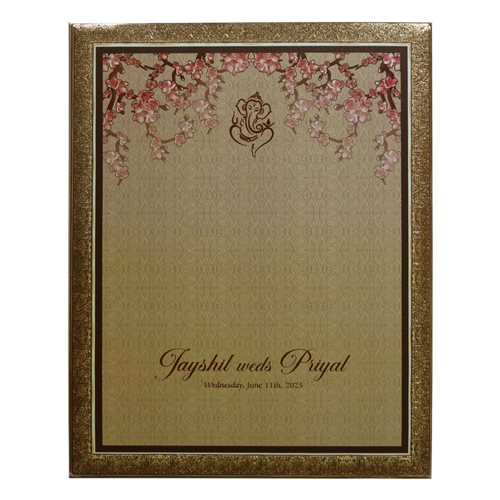 Cream Premium MDF Pop up Wedding Invitation-King of Cards